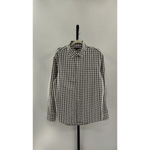 Quince Gray and White Gingham Button-Down Shirt